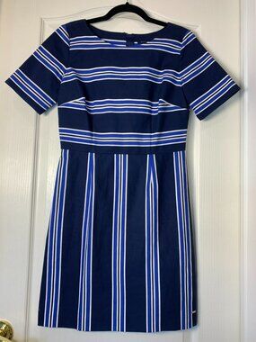 Tommy Hilfiger Nautical Stripe Summer Dress Navy Blue White Size 4
